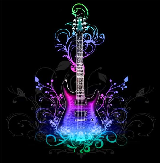 Rainbow/Rave Guitar Photo by iCrazyFreak | Photobucket
